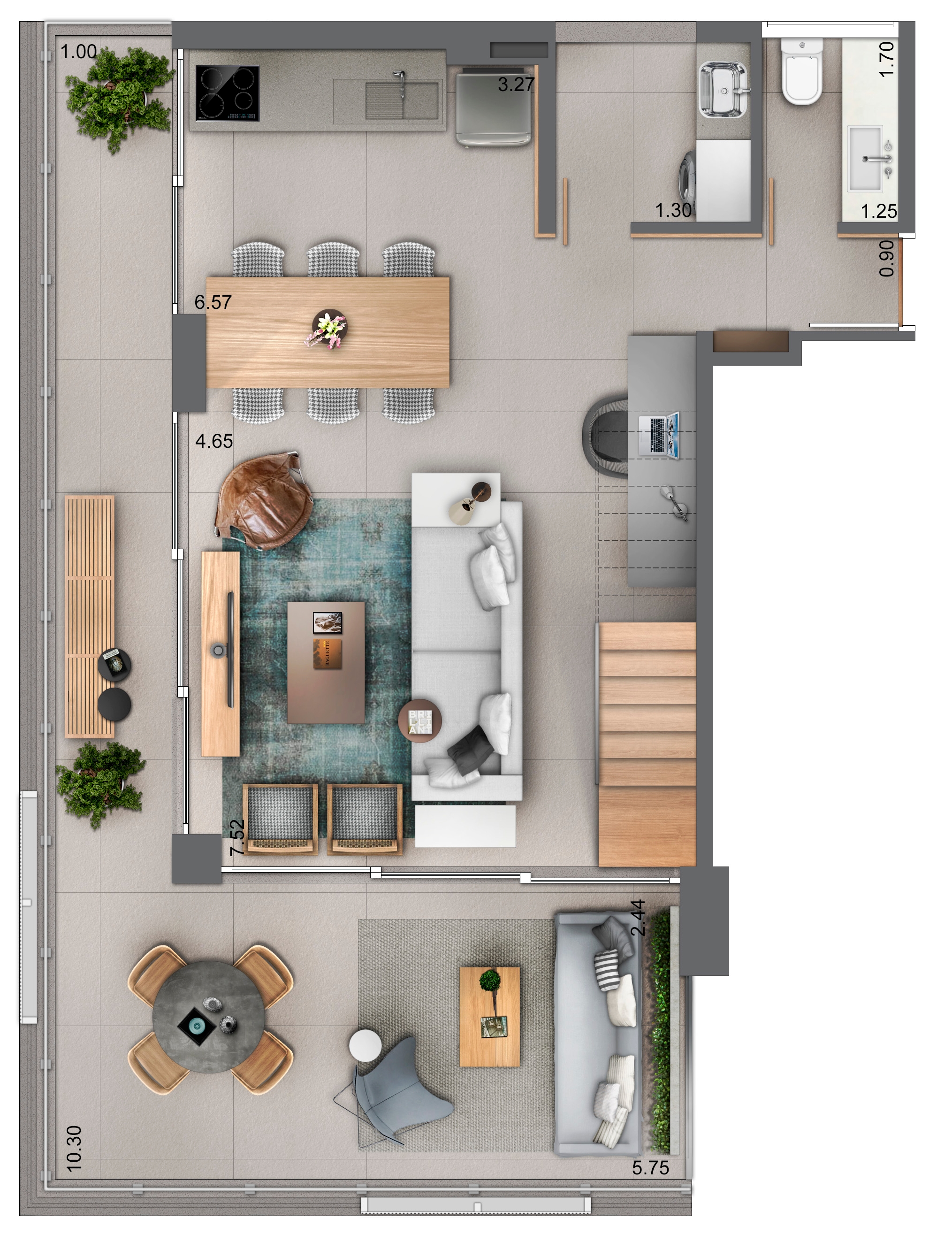 Duplex 139 m² - Piso inferior
